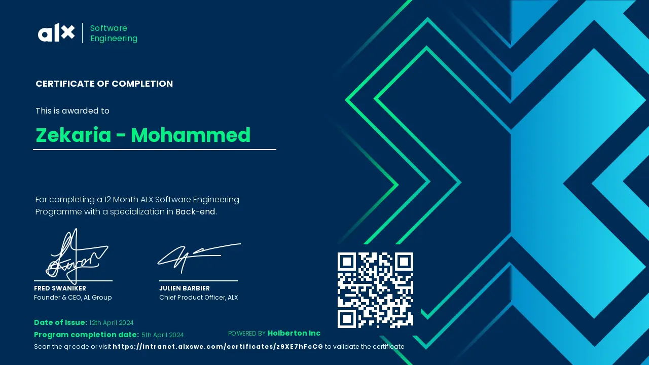 Alx Certification